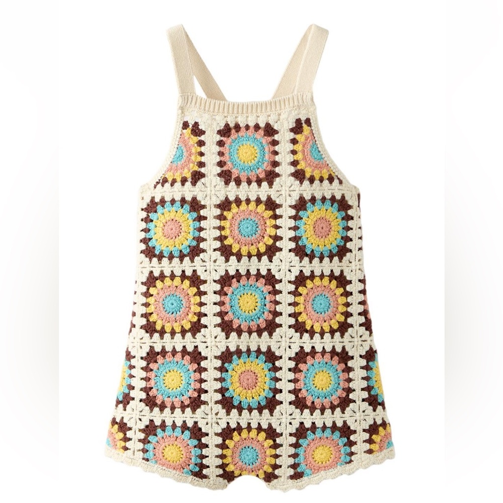 Zara Colorful Crochet Kids overalls